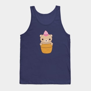 Brown Ice Cream Bear T-Shirt Tank Top